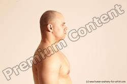 Nude Man White Detailed photos Slim Bald Dynamic poses Realistic